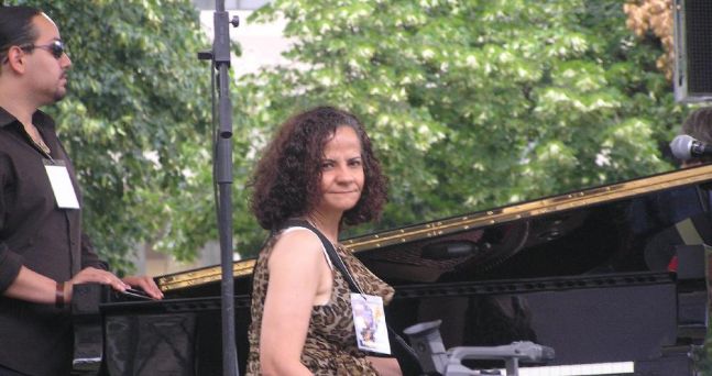 At my performance in the 2008 Clifford Brown Jazz Festival with Rene Ginett singer (Left)