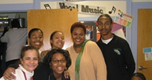 Jill Scott in my vocal classroom and some of my students (2006)